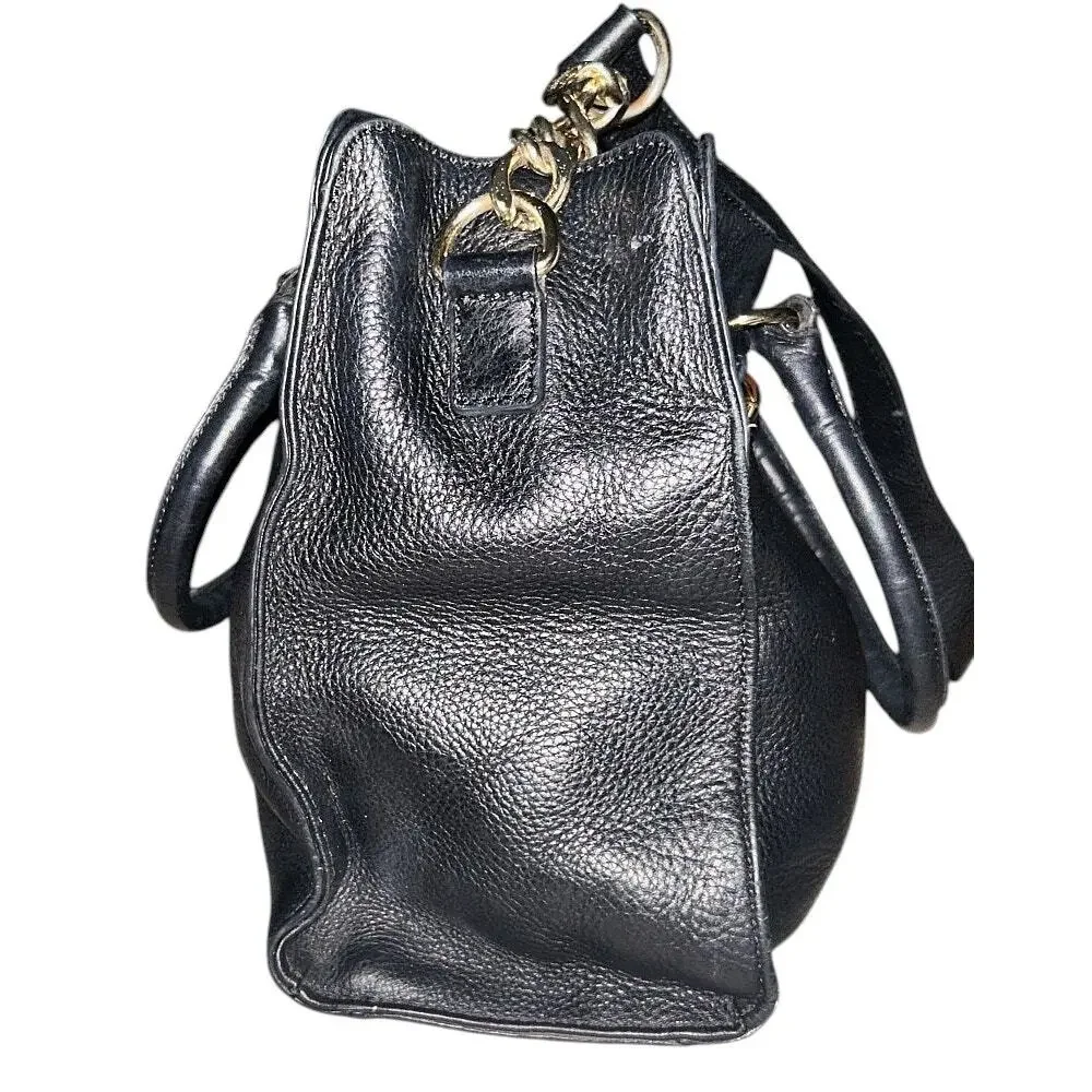 Michael Kors Hamilton East West Black Pebbled Leather Tote Bag 38T1XHMT9L